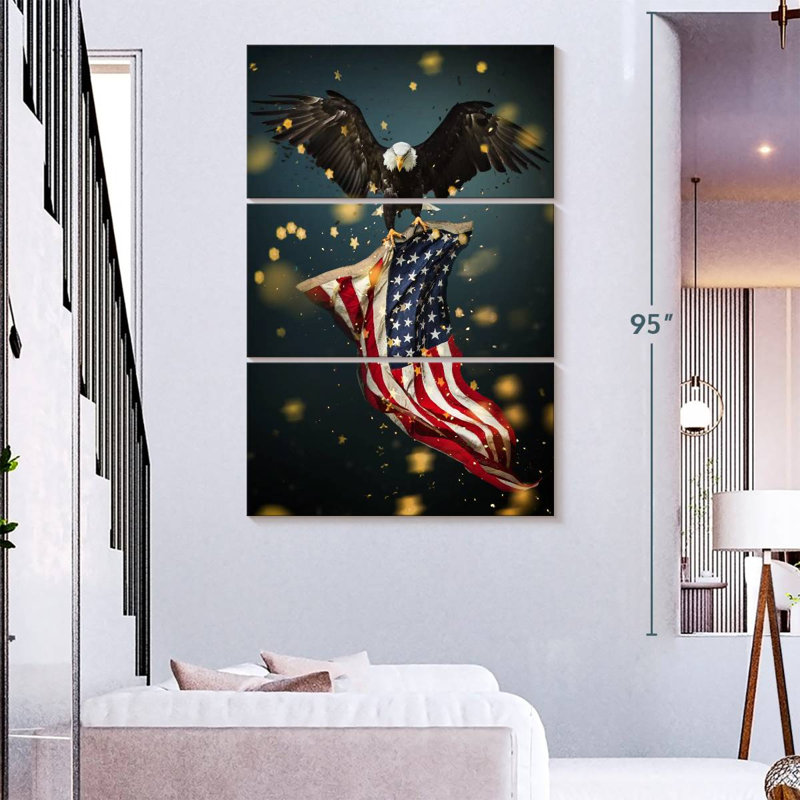 Borges Eagle Carrying USA Flag, 74" H x 48" W