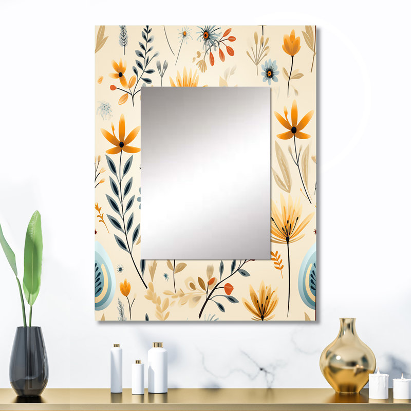 Motif de fougères beige minimaliste Patnode, 32 po x 24 po