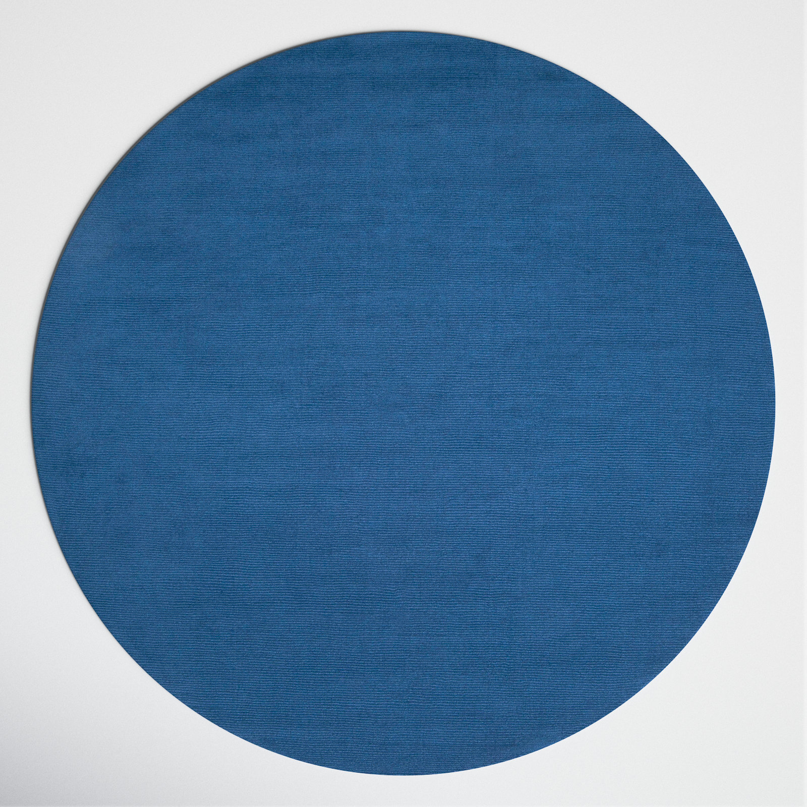 Crowe Dark Blue Hand-Woven Wool Rug, Round 9'9"