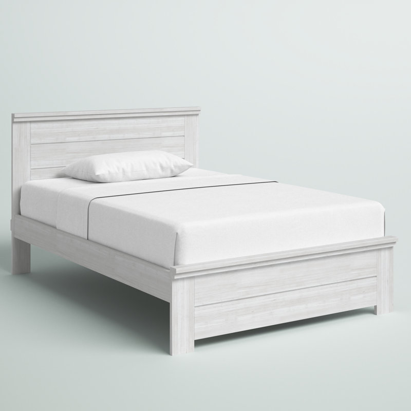  Ariarose Solid Wood Platform Bed, White Wash, Full
