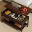 Grande table basse extensible à plateau relevable Sparta avec rangement et roulettes interchangeables, table basse carrée pour le salon  -88672350
