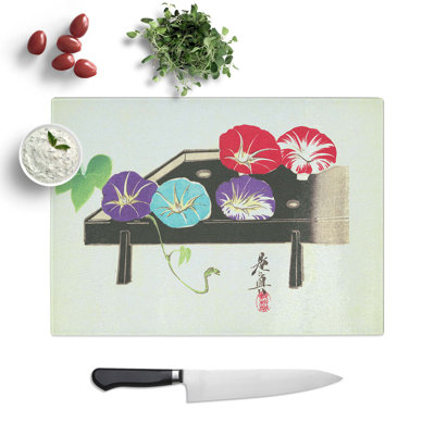 Glass Morning Glories by Shibata Zeshin Chopping Board