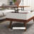 Khaleia Lift Top Coffee Table with Hidden Compartments and Wood Legs, Walnut