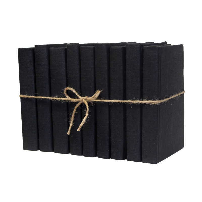 Livres décoratifs - Ensemble de livres en lin onyx - 1 pied de livres noirs