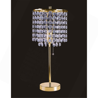 19"H GOLD CRYSTAL INSPIRED PULL TABLE LAMP (1PC/CTN) (0.43/4.22)