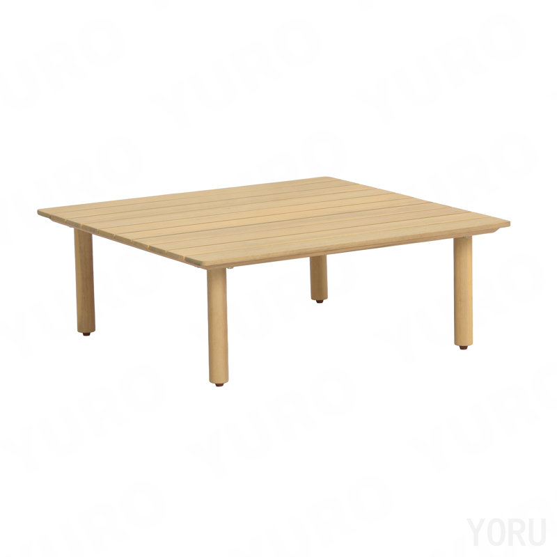 Table basse d'extérieur carrée en bois d'acacia