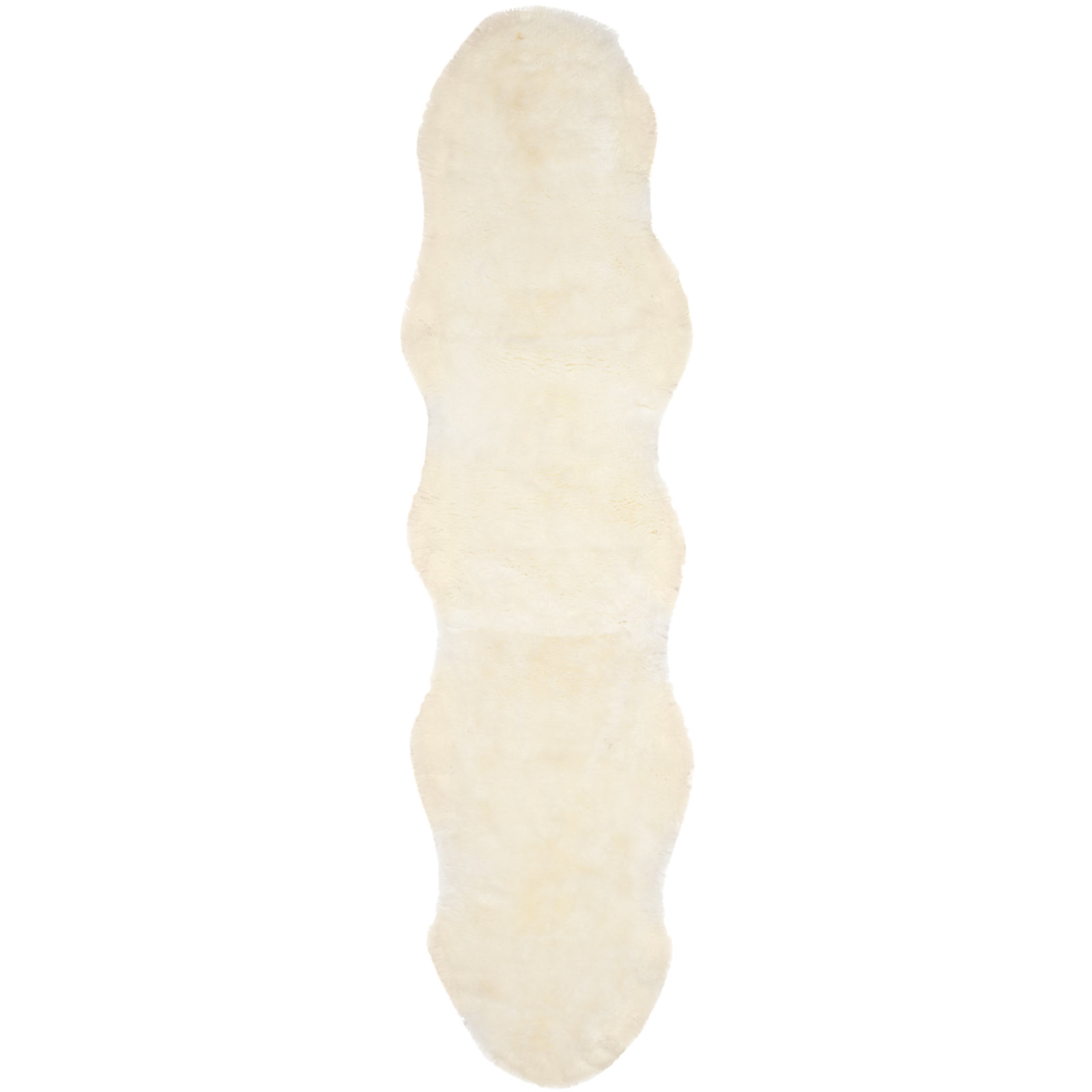 Mera Handmade Sheepskin White Area Rug, Runner 2' x 10'
