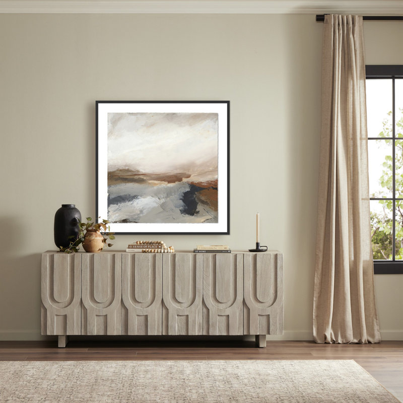 Desert No. 3 Painting by Melanie Biehle, 40" H x 40" W, Black Maple Paper Single Picture Framed