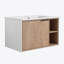 Meuble-lavabo mural flottant 30 po avec lavabo en céramique et porte d'armoire à fermeture en douceur