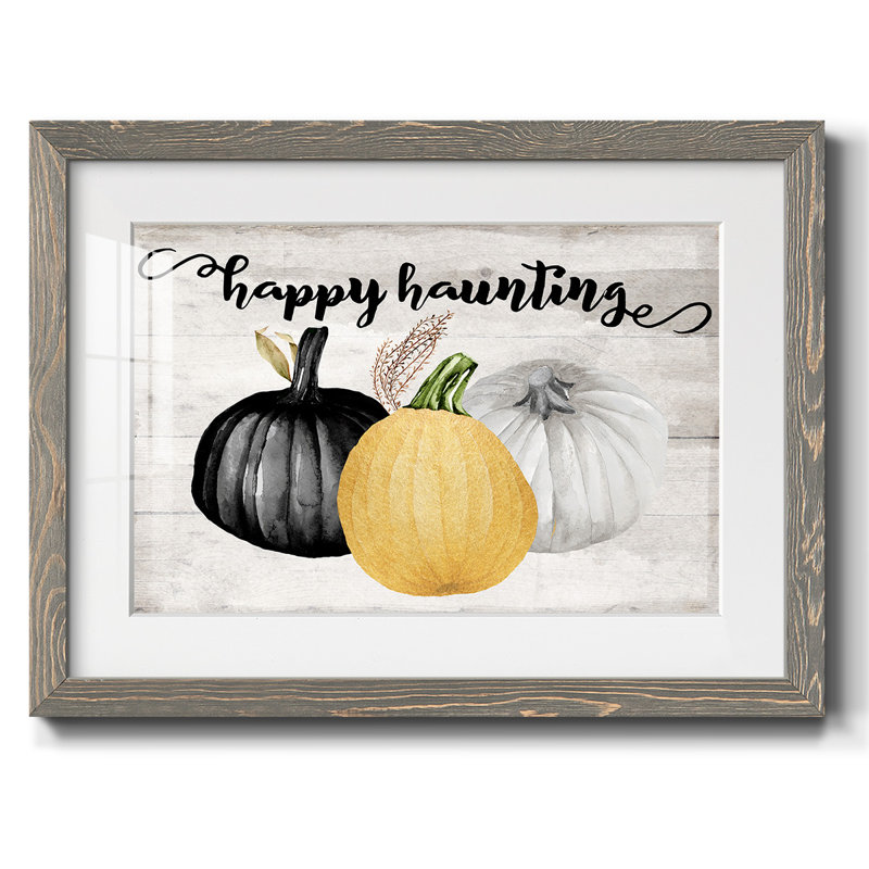 " Happy Haunting " Painting Print, Gray, 18" H x 26" W x 1.5" D