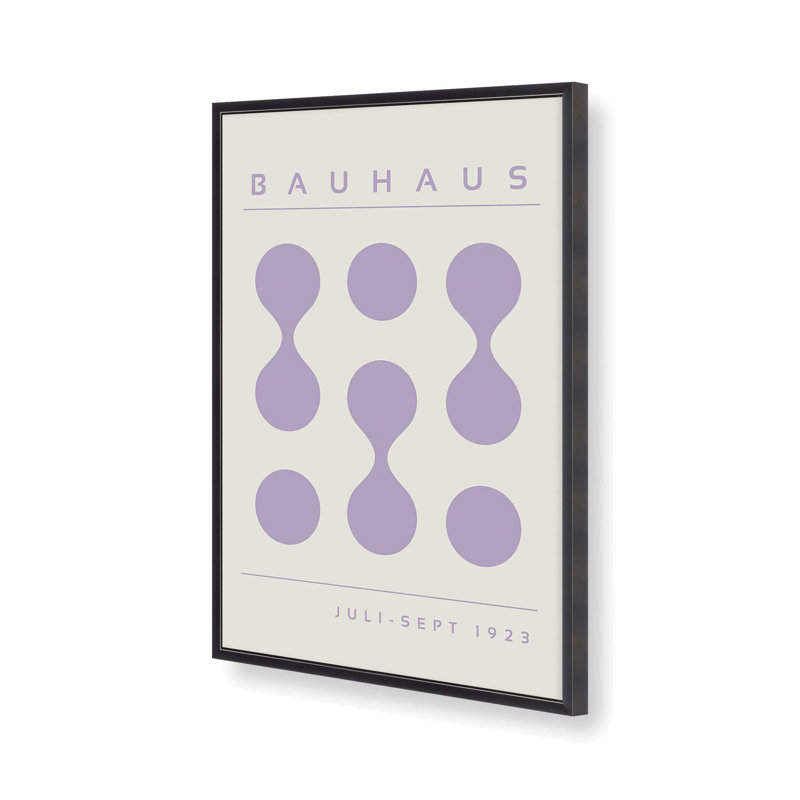 Mauve Bauhaus Flow I, impression, Reproduction encadrée sans passe-partout, Zinc patiné, H 15,25 po x l 12,25 po x P 1,25 po