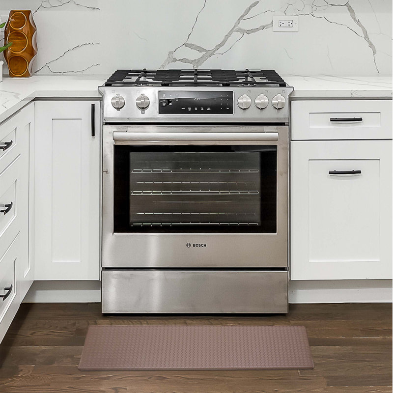 Mocha Basketweave Anti-Fatigue Kitchen Mat 17.5" x 48"