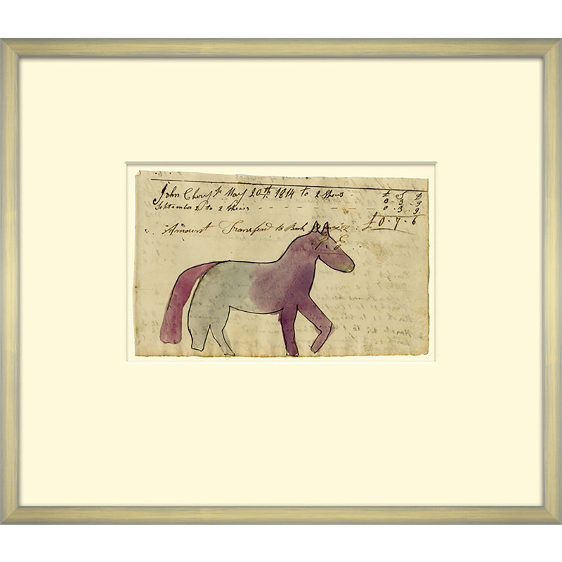 «Mennonite Dessin, Cheval mauve», impression encadrée