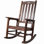 Chaise berçante de véranda surdimensionnée en bois avec siège large et dossier haut, chaises berçantes lisses à haut dossier pour l'extérieur et l'intérieur