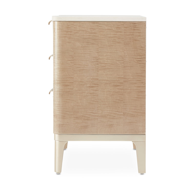 Malibu Crest 3 - Drawer Nightstand, White/Blush