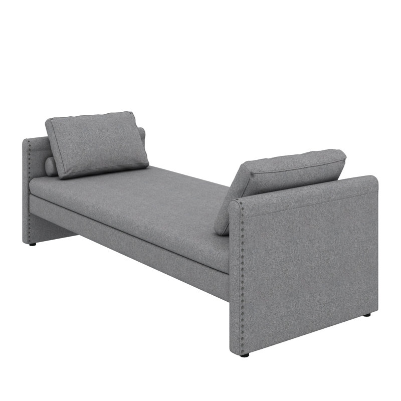 Lit de jour moderne rembourré avec coussins, gris