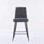 Ensemble de 2 chaises de salle à manger, pieds de fer réglables et chaises de bar simples en velours gris-1802378005