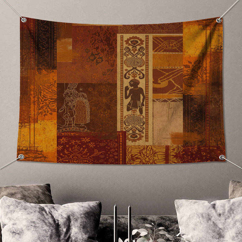 Tapisserie murale «Patchwork», H 104 po x 88 avec 4 œillets