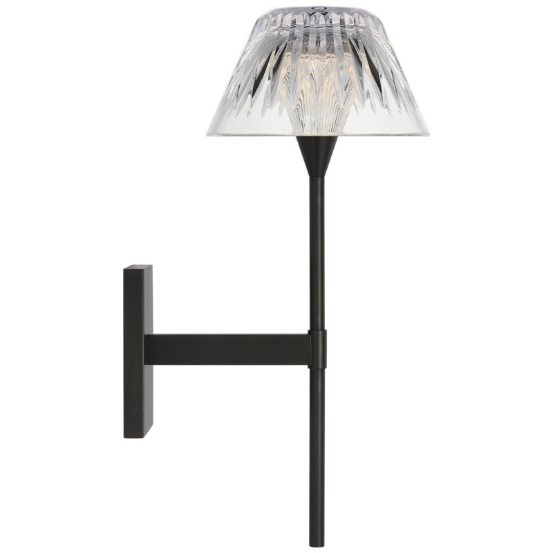 Waterford Blaze Sconce with Clear Crystal, 13.75" H x 5.75" W x 7.75" D, Bronze
