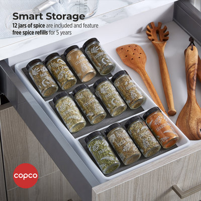 Copco Drawer Rack With 12 Prefilled Spice Jars