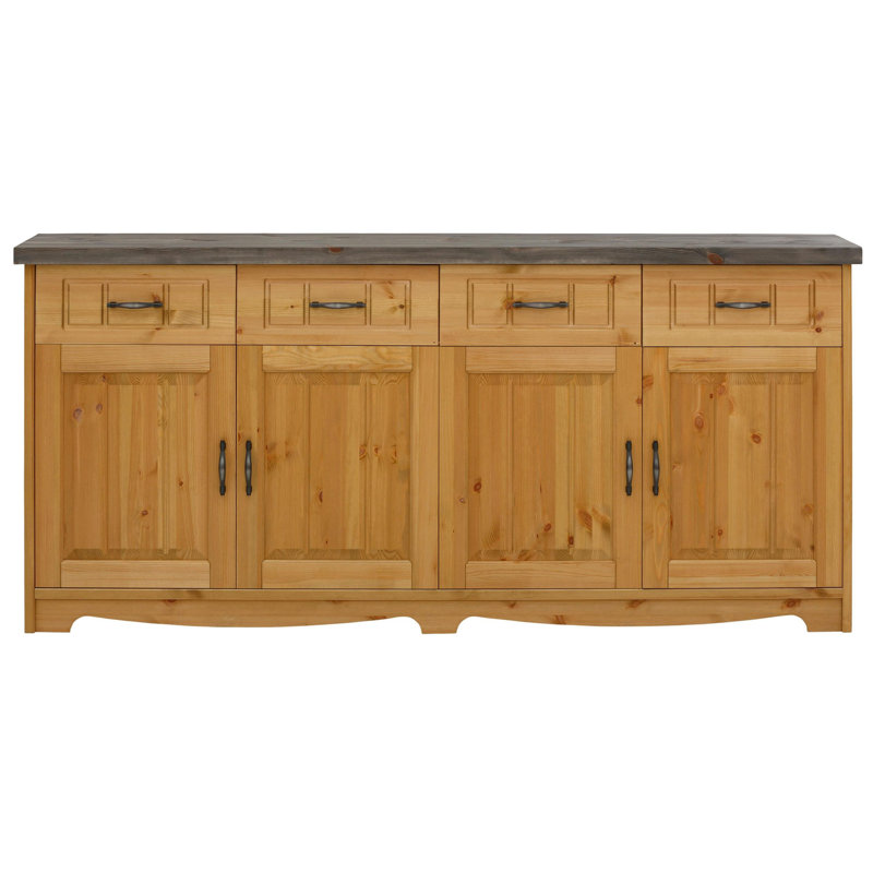 193.8cm Solid Wood Sideboard, Natural/Grey