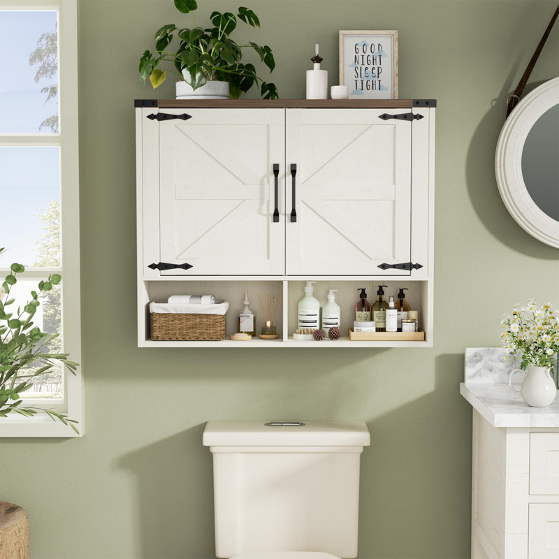 Bathroom Wall Cabinet With 2 Doors, White