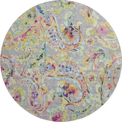 Tapis gris Prisco lavable à la machine de qualité supérieure