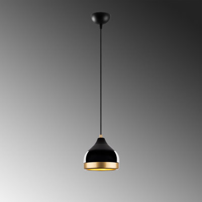 Elegant Black Metal Chandelier, Adjustable Height 25 - 44.1 inches | Base Plate Ø3.9 x 2.4 inches | Socket Type E27 Max 40W (Bulb Not Included) | Stylish Lighting Fixture for Home Decor & Dining Areas, IP20 Rated