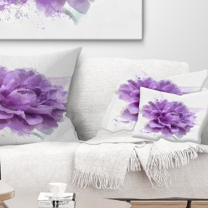 Coussin lombaire floral rose