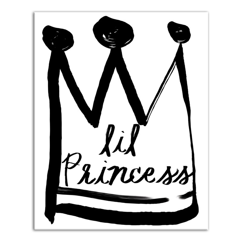 Art sur toile little princess Brewer, H 10 po x l 8 po x P 1,25 po, Noir
