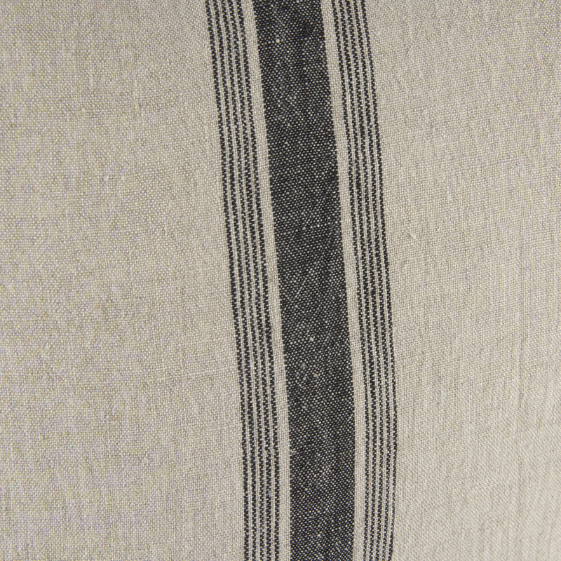 Housse de coussin à rayures beige et noire