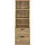 Mango 3 chambres, lit double, tête de lit avec bibliothèque et tables de chevet, rangement ouvert, stratifié Scratch, tiroirs verrouillables, charge en C, design contemporain avec tête de lit, tables de chevet, finition,