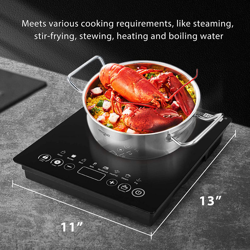120V 1800W Electric Portable Induction Cooktop with 8 Preset Buttons