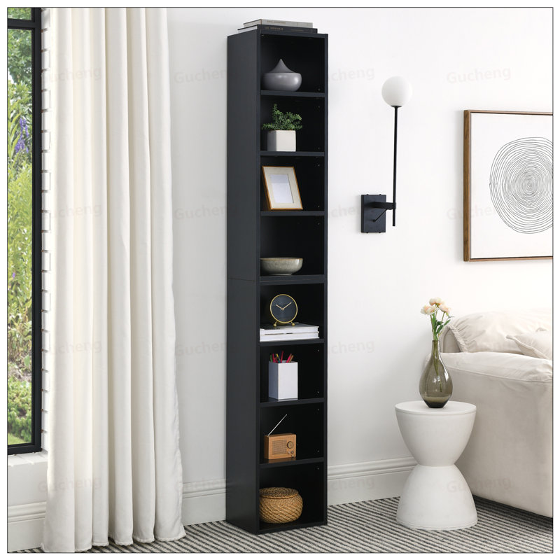 8-Tier Media Tower Rack With Adjustable Shelves, Multi-Functional Double-Decker Bookcase For Home Office, Durable And Space-Efficient Storage Solution
