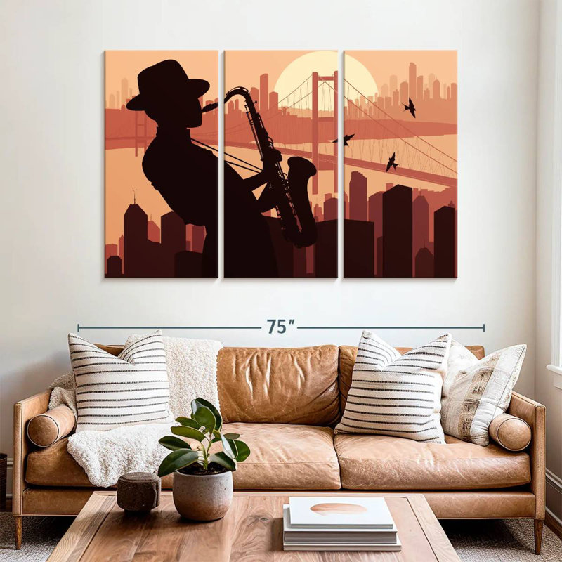 Abarca Sax Player Silhouette, 42" H x 65" W