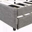 Grand lit plateforme tapissier avec tête de lit à motif brique et gigogne simple TG-129199239