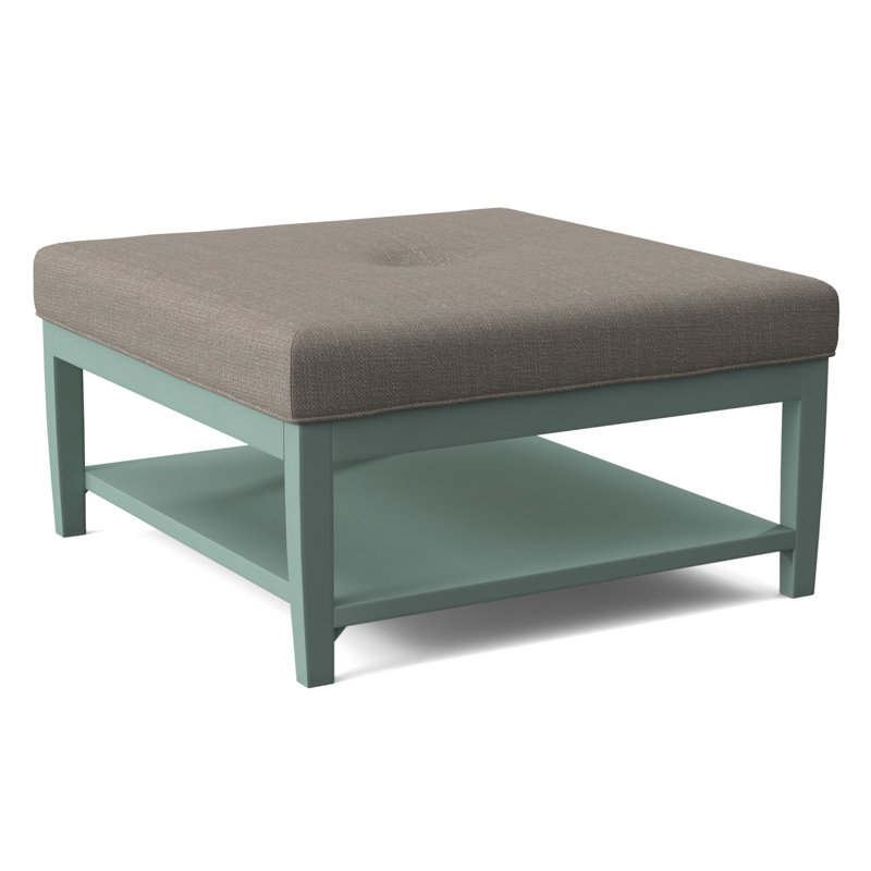 Hammond Square Ottoman, Antique Black Finish, Stone Crypton Performance; 0884-83