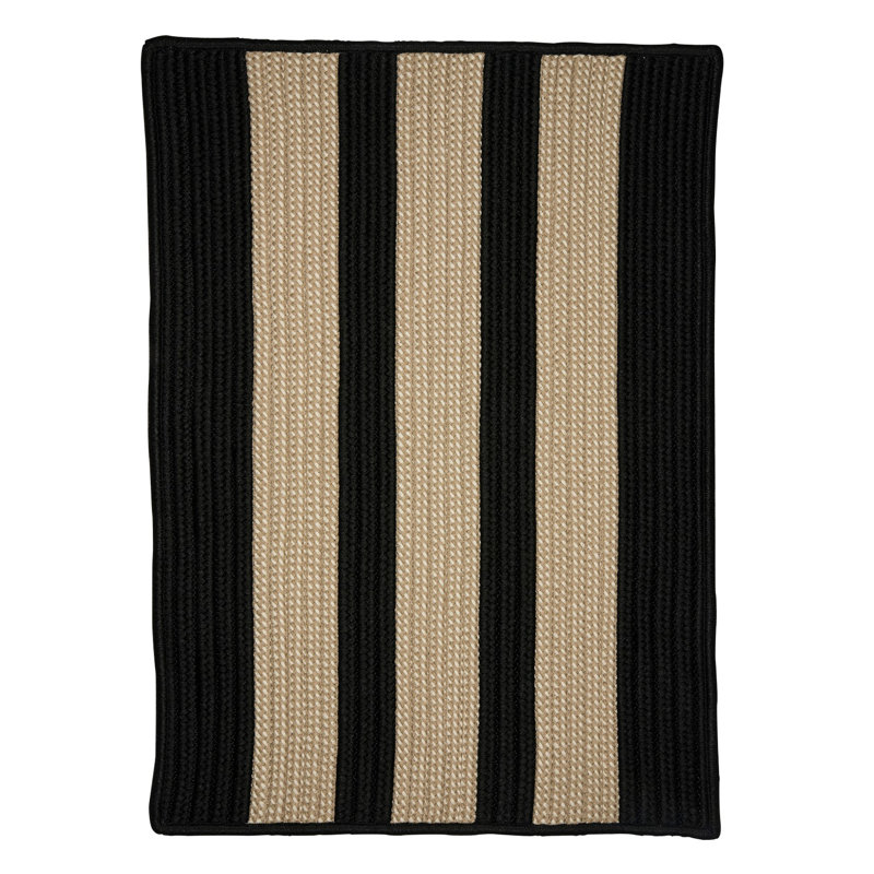 Tapis réversible intérieur / extérieur Chau - noir, Rectangle 12 pi x 15 pi