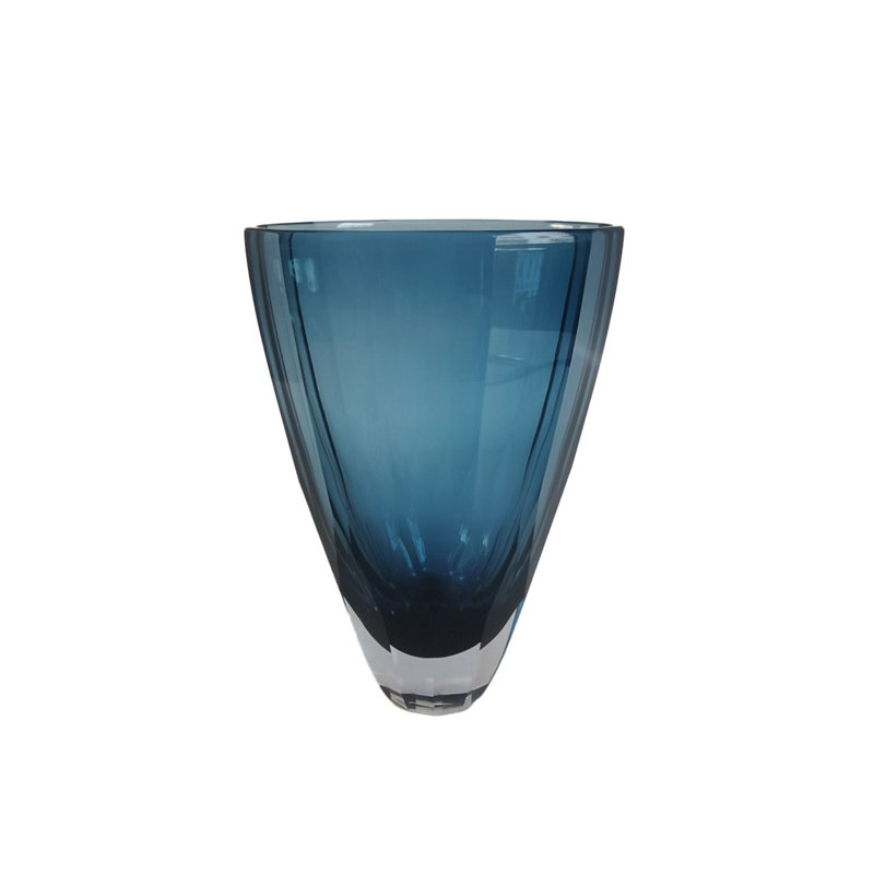 Vase de table Minimalist Kaltman, H 10 po x l 6 po x L 6 po, Bleu