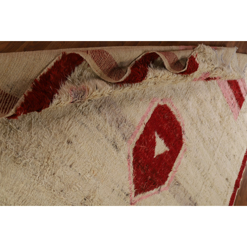 One-of-a-Kind 10'5'' x 14'0'' New Age Rectangle Wool Area Rug in Beige and Red
