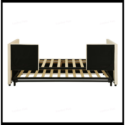 Twin Size Velvet Upholstered Daybed with Pop-Up Trundle, Perfect for Versatile and Stylish Home Decor