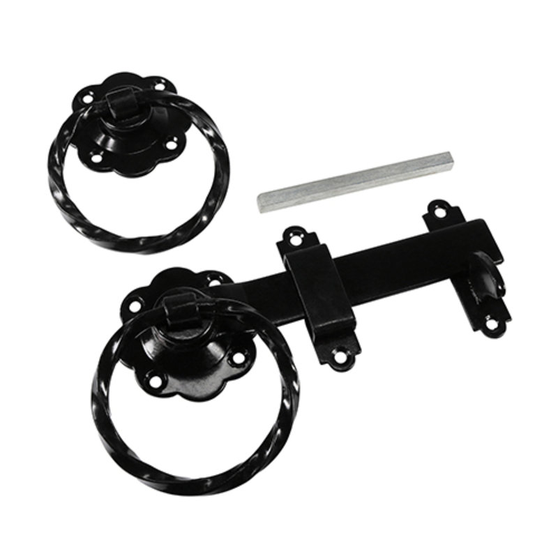 Harp Ring Gate Latch, Black