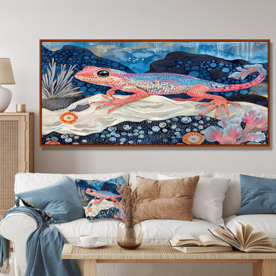 Lézard coloré dans le lac Harmony I - lézard, art mural