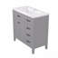 Meuble-lavabo 36 po avec lavabo et armoire gris avec tiroirs-124430695
