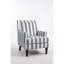 Chaise d'appoint rembourrée, fauteuil vintage avec tissu en lin rayé bleu et blanc et garniture cloutée pour le salon-6346729