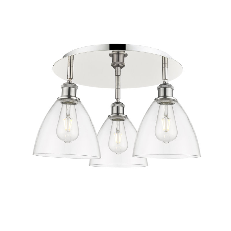 Plafonnier encastré en verre Amenda, Transparent, Nickel poli