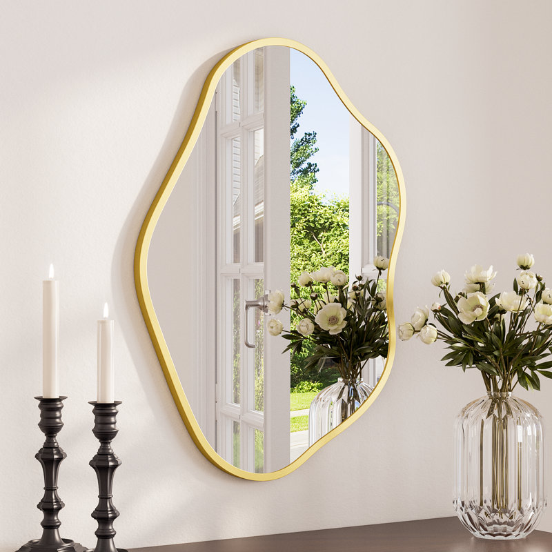 Aluminium Irregular Mirror, 50.8cm x 71.1cm, Black