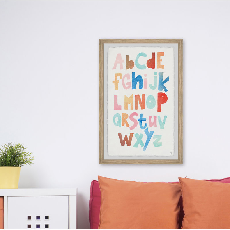 «Kuebler Alphabet», reproduction encadrée, H 30 po x l 20 po x P 1,5 po