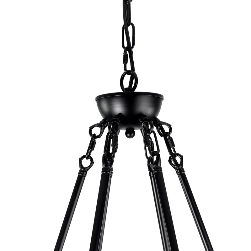 3-Tierd 24-lights wagon wheel chandeliers for dining room, Matte Black