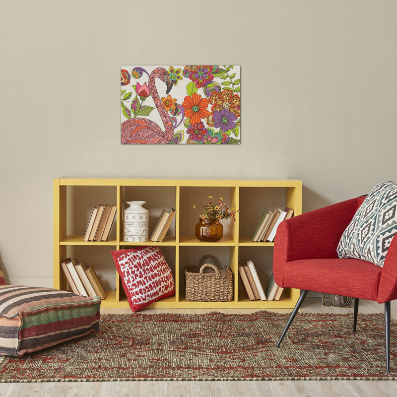 Flamant rose par Valentina Harper - impression sur toile tendue, H 18 po x l 26 po x P 1,5 po, Toile tendue